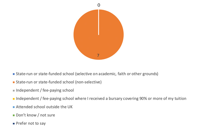 Diversity graph - Which type of school did you attend for the most time between the ages 11 and 16?